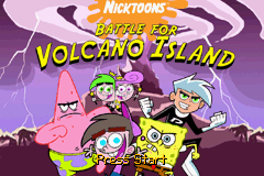 Nicktoons Battle for Volcano Island title screen for GameBoy Advance